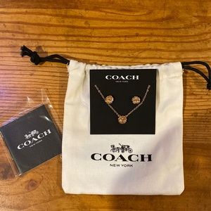 Coach necklace and earrings set